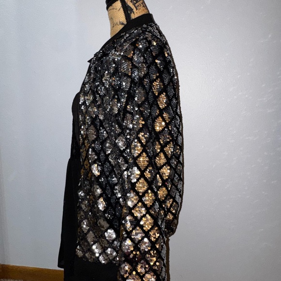 Sequin Embellished Black Jacket - Picture 3 of 3